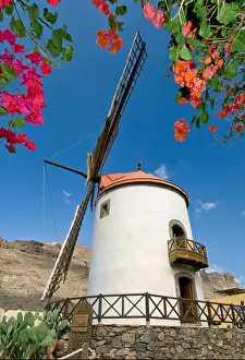 Whitewashed Prints: Typical molino windmill near the village of Pueblo Mogan