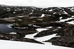 Images Dated 8th July 2017: Typical norwegian landscape with snowy mountains