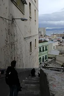 Iberia Prints: typical street view of Gibraltar town center