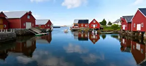 Nordland Prints: typical view of scandinavian fishing village, Bud, Norway