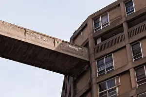 Tower Block Prints: Will U Marry Me artwork at Park Hill Flats, Sheffield, South Yorkshire, England