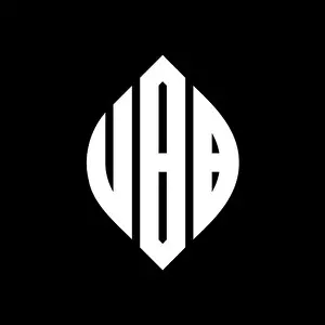 Capital Letters Prints: UBB circle letter logo design with circle and ellipse shape