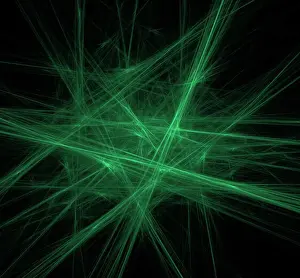 Cosmic Prints: Ufo green lines fractal background