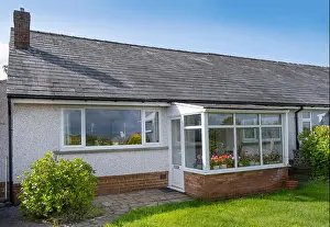 Porch Prints: UK 60's bungalow with slate roof