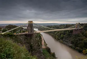 John Cabot Prints: uk, england, Bristol, Clifton suspension bridge