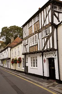 Overhang Prints: UK Kent Sandwich Church Street St Marys medieval timber framed houses