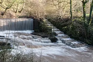 Flowing Water Prints: Around the UK - A weir & fish ladder on the River Yarrow on the outskirts of Chorley