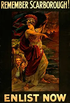 Recruiting Prints: UK World War I Enlistment Poster - Remember Scarborough
