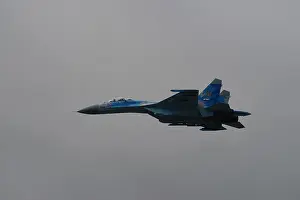 Twin Engine Prints: Ukrainian Sukhoi SU27, RIAT 2017, RAF Fairford, Gloucestershire, England, United Kingdom