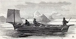 Oars Prints: The umiak, umiaq, umiac, oomiac or oomiak is a type of boat used by Eskimo people