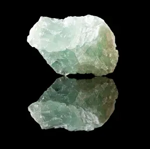 Quartz Prints: Uncut unpolished specimen of fluorite crystal, a calcium fluoride mineral