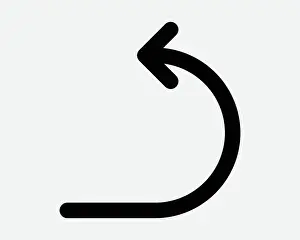 Refresh Prints: Undo Arrow Icon Back Button Backwards Before Previously Sign Symbol Web Return App Navigation Direction Point Previous