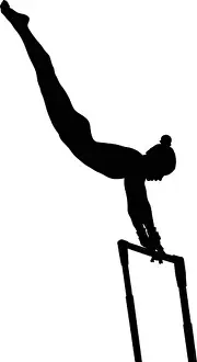 Gymnastic Prints: uneven bars exercise woman gymnast in artistic gymnastics