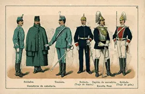 Robe Prints: Uniformes del Ejército español. Año 1888. Cazadores de Caballería y escolta Real
