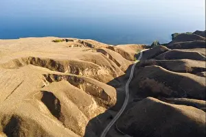 Unique hilly shores on the Black Sea coast in southern Ukraine. Landscape photography