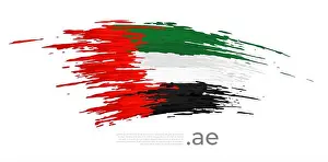 Abu Dhabi Prints: United arab emirates flag. Brush strokes