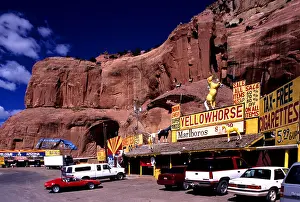 Natural Pattern Prints: United States USA Route 66 National Highway Trucks Cars Arizona Shops Indian Village