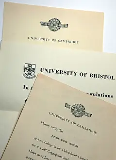Qualifications Prints: University degree certificates, London