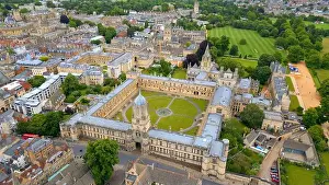 City Street Prints: University of Oxford from above - Christ Church University aerial view