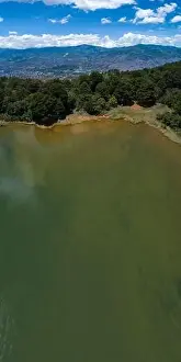 Unreal Green and Blue Guarne Lagoon in the Middle of the Forest near Medellin, Antioquia, Colombia
