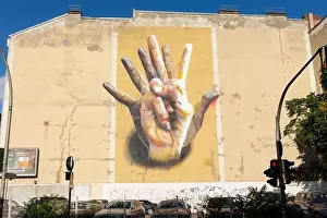 Photorealistic Prints: Unter Der Hand An artful facade painting by Case Maclaim