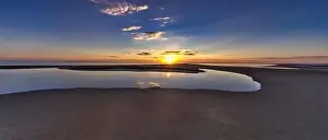 Unusual islands on a brilliant lake, top view, drone camera