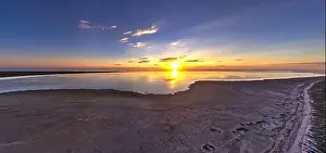 Sea Of Azov Prints: Unusual islands on a brilliant lake, top view, drone camera