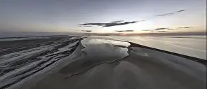 Sea Of Azov Prints: Unusual islands on a brilliant lake, top view, drone camera
