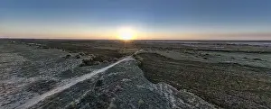 Sea Of Azov Prints: Unusual islands on a brilliant lake, top view, drone camera