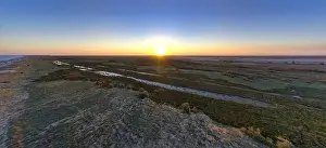 Sea Of Azov Prints: Unusual islands on a brilliant lake, top view, drone camera