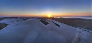 Sea Of Azov Prints: Unusual islands on a brilliant lake, top view, drone camera