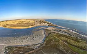 Sea Of Azov Prints: Unusual islands on a brilliant lake, top view, drone camera