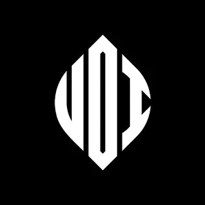 Typeface Prints: UOI circle letter logo design with circle and ellipse shape