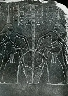 Upper Egypt Prints: Upper and Lower Egypt wrap their heraldic plants around the symbol United