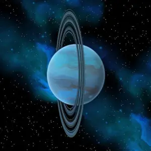 Sci Fi Prints: Uranus is the seventh planet in our solar system and has 27 moons and a vertical ring system