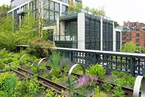 Chelsea Prints: Urban public park on a historic train freight line in Chelsea, Manhattan