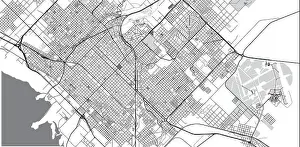 Argentinian Prints: Urban vector city map of Bahia Blanca, Argentina