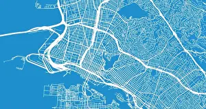 Borough Prints: Urban vector city map of Oakland, California, United States of America