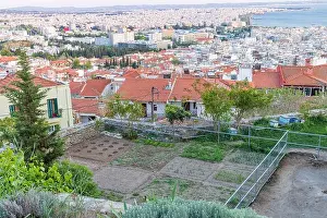 Thessaloniki Prints: Urban vegetable garden during springtrime in Ano Poli Thessaloniki in Central Macedonia in Greece