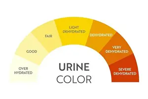Infection Prints: Urine color chart. Pee hydration and dehydration test strip