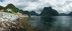 Images Dated 16th July 2017: Urke village and Hjorundfjorden fjord
