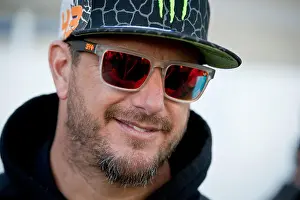 Hockey Prints: US-American Rally driver Ken Block smiles in the paddock at the Circuit of The Americas in Austin