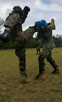 New Caledonia Prints: U.S. Marines practiced hand-to-hand combat during Americal 15 at Plum Base