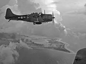 Wake Prints: A U.S. Navy Douglas SBD-5 Dauntless dive bomber of Bombing Squadron 5 (VB-5)