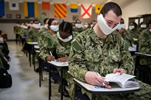 Great Lakes Prints: U.S. Navy recruits wear face masks to prevent the spread of COVID-19