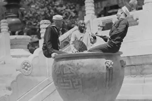 Frolic Prints: U.S. Navy Sailors on Shore Leave in Beijing frolic in Giant Ceramic Pot with Guide