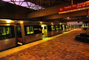 Departing Prints: USA Georgia Atlanta MARTA Rapid Transport Train in station