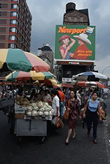 New York State Prints: USA New York City 1998 market stand Canal Street Chinatown