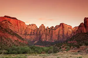 Zion Canyon Prints: USA, Utah, Zion National Park, Towers of the Virgin