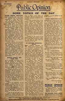 Used paper page with english text. Vintage newspaper from 1923